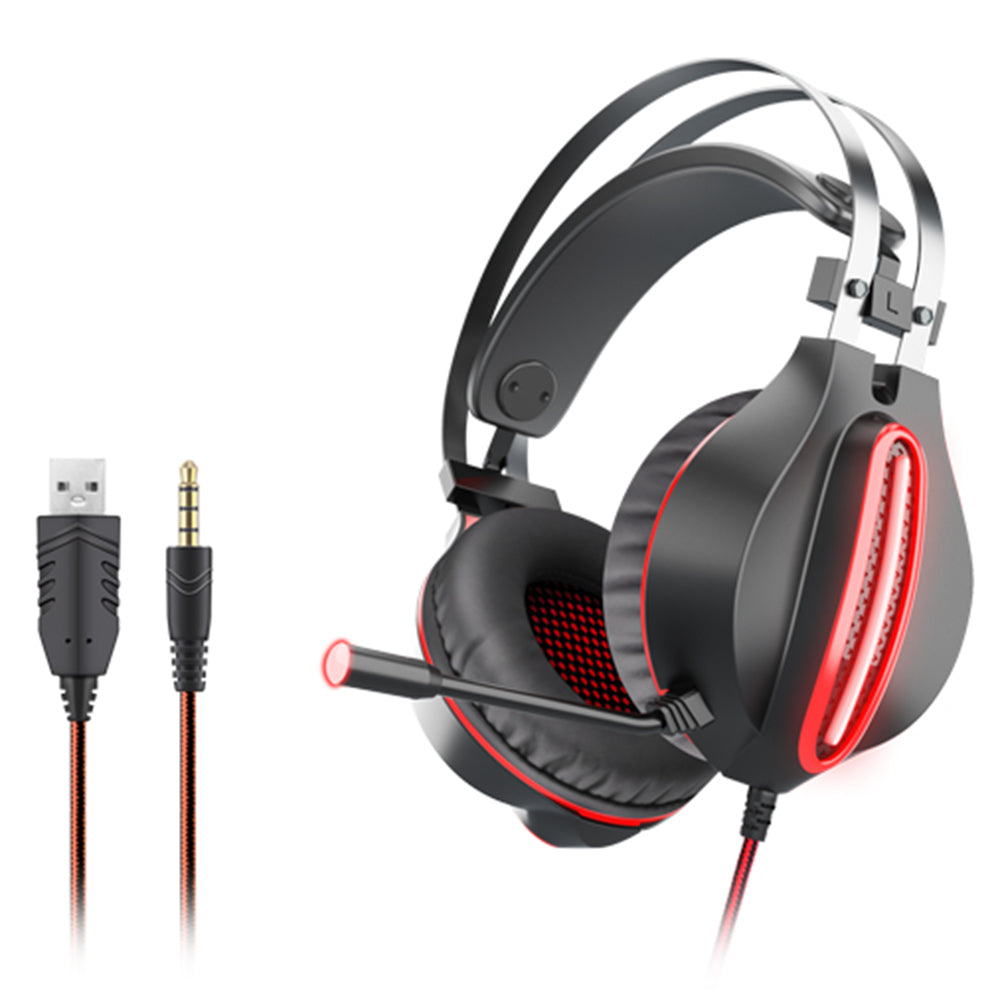 OVLENG GT62 USB+3.5mm Wired Over-Ear E-sports Headphone Cool LED Lighting Gaming Headset with Rotatable Microphone OVLENG GT62 USB+3.5mm Wired Over-Ear E-sports Headphone Cool LED Lighting Gaming Headset with Rotatable Microphone